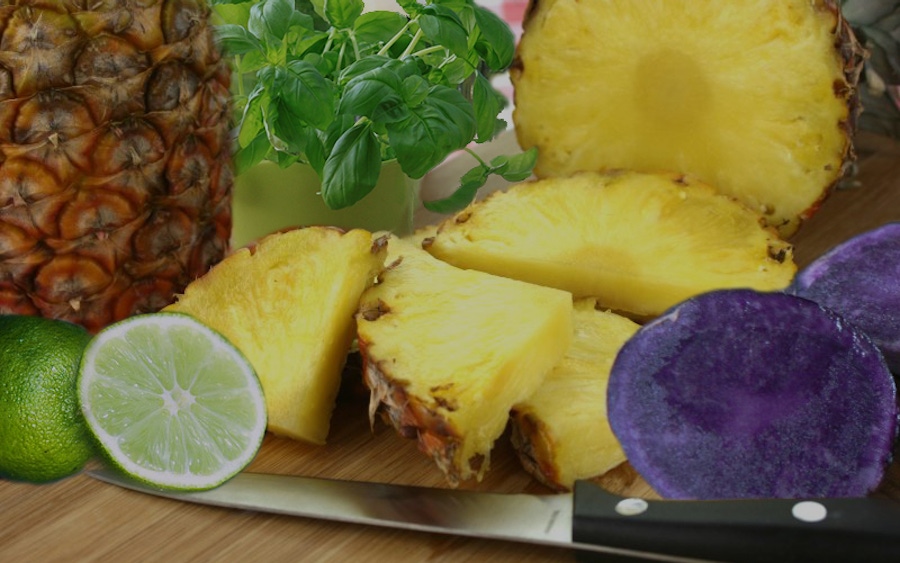 方药：古融合：夏威夷蓝甘薯和菠萝“戳”形象